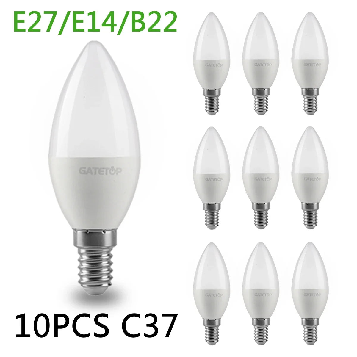 10 peças E27 E14 B22 Lâmpada Led 220V